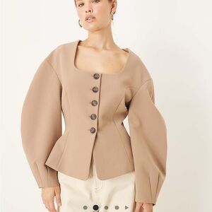 ASOS Cinched waist caccoon blazer camel NWT